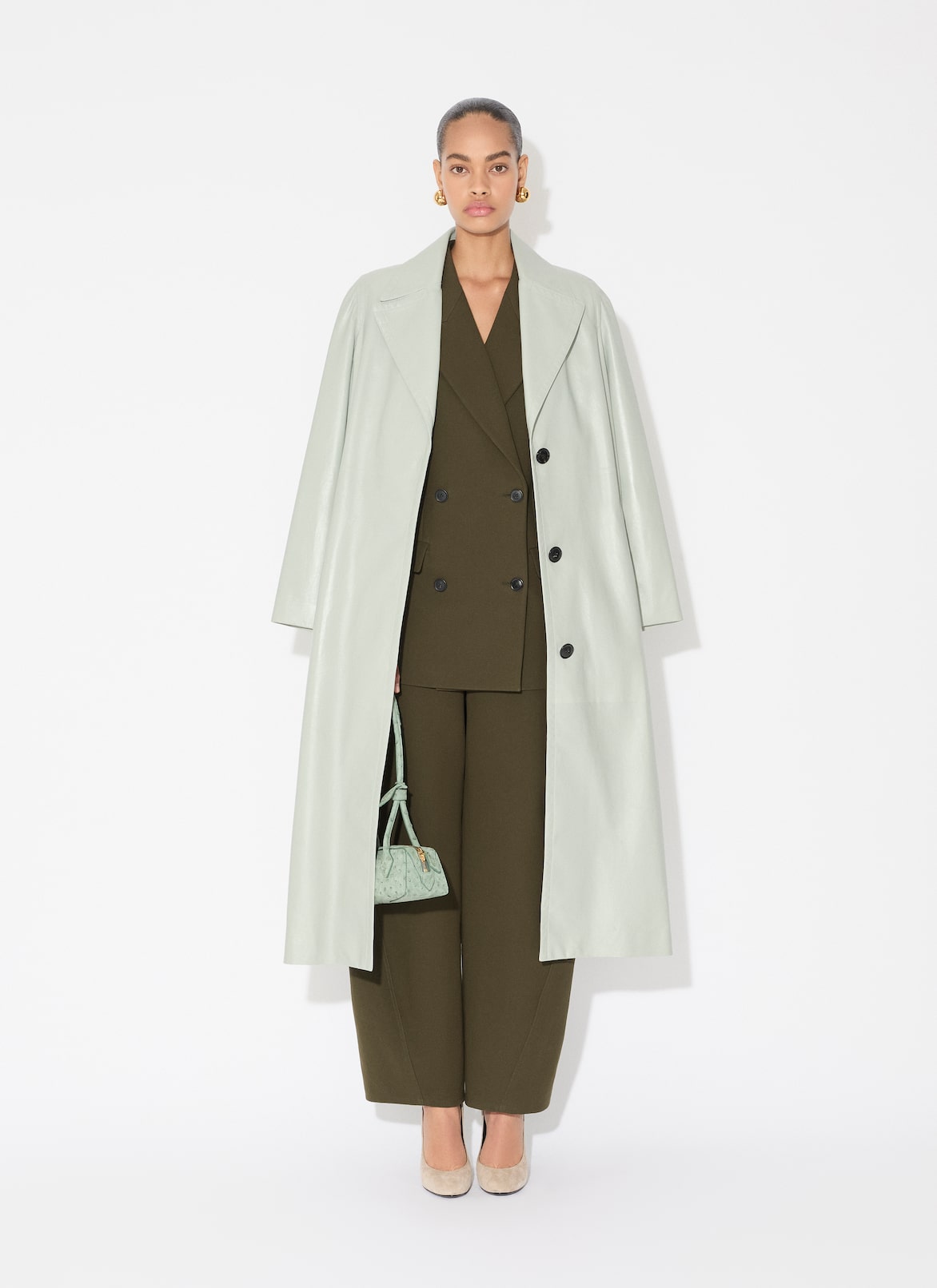 DOUBLE COTTON ROUND PANTS ALAÏA DARK GREEN DOUBLE COTTON ROUND PANTS